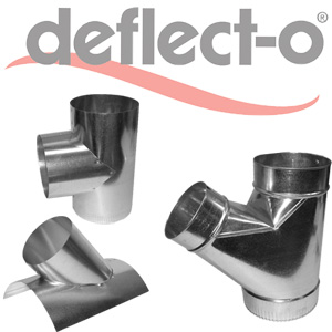 3" (7.6cm) dia. Galvanized HVAC Branch Fittings